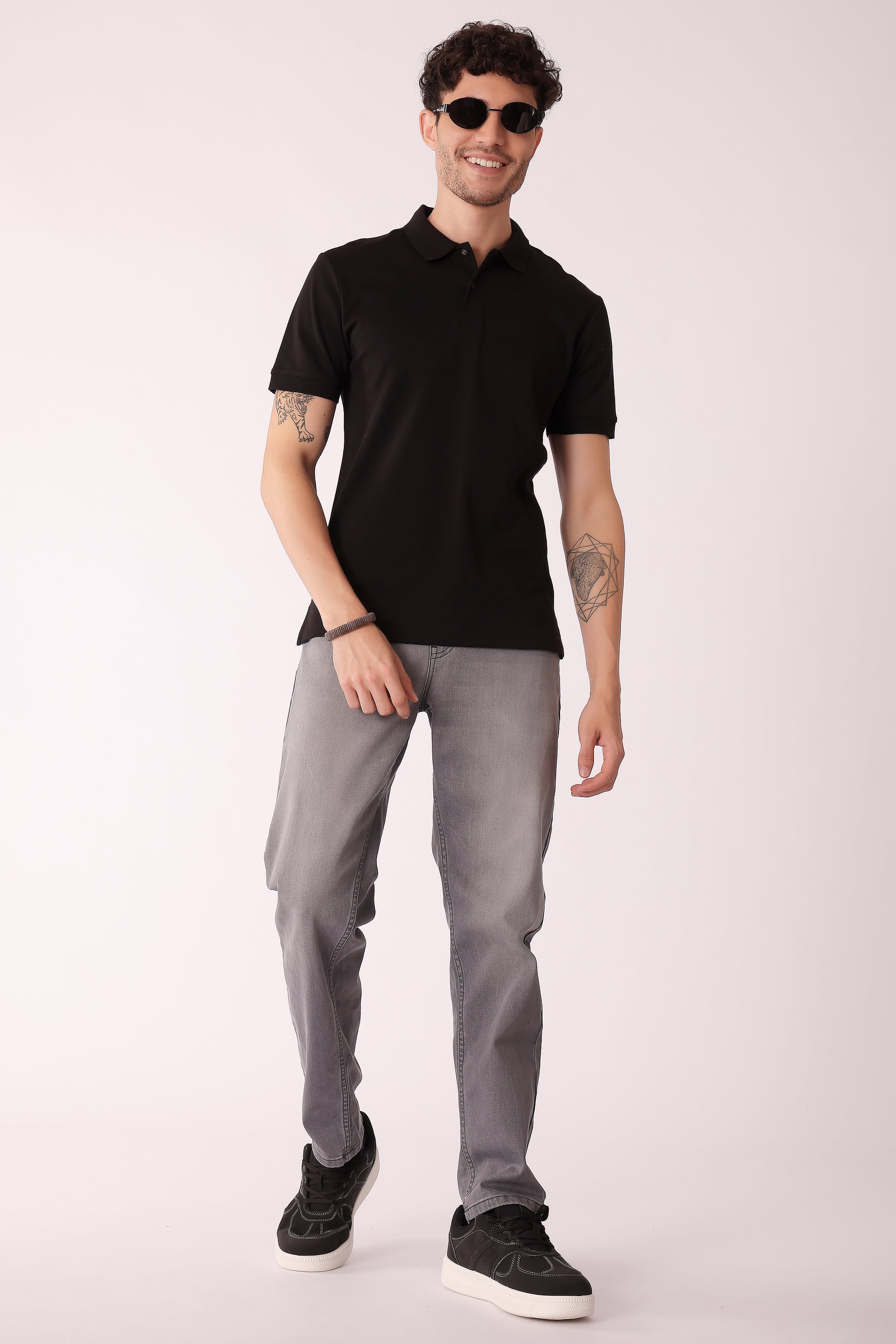 Men's Snap Button Collar Interlock Polo Tshirt - extra image 5