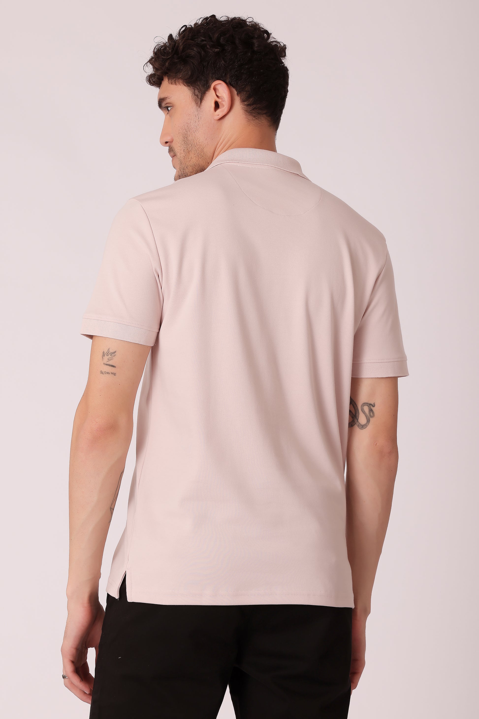 Men's Snap Button Collar Interlock Polo Tshirt - extra image 2