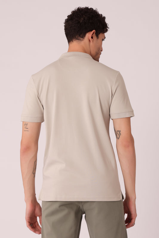 Men's Snap Button Collar Interlock Polo Tshirt - extra image 2