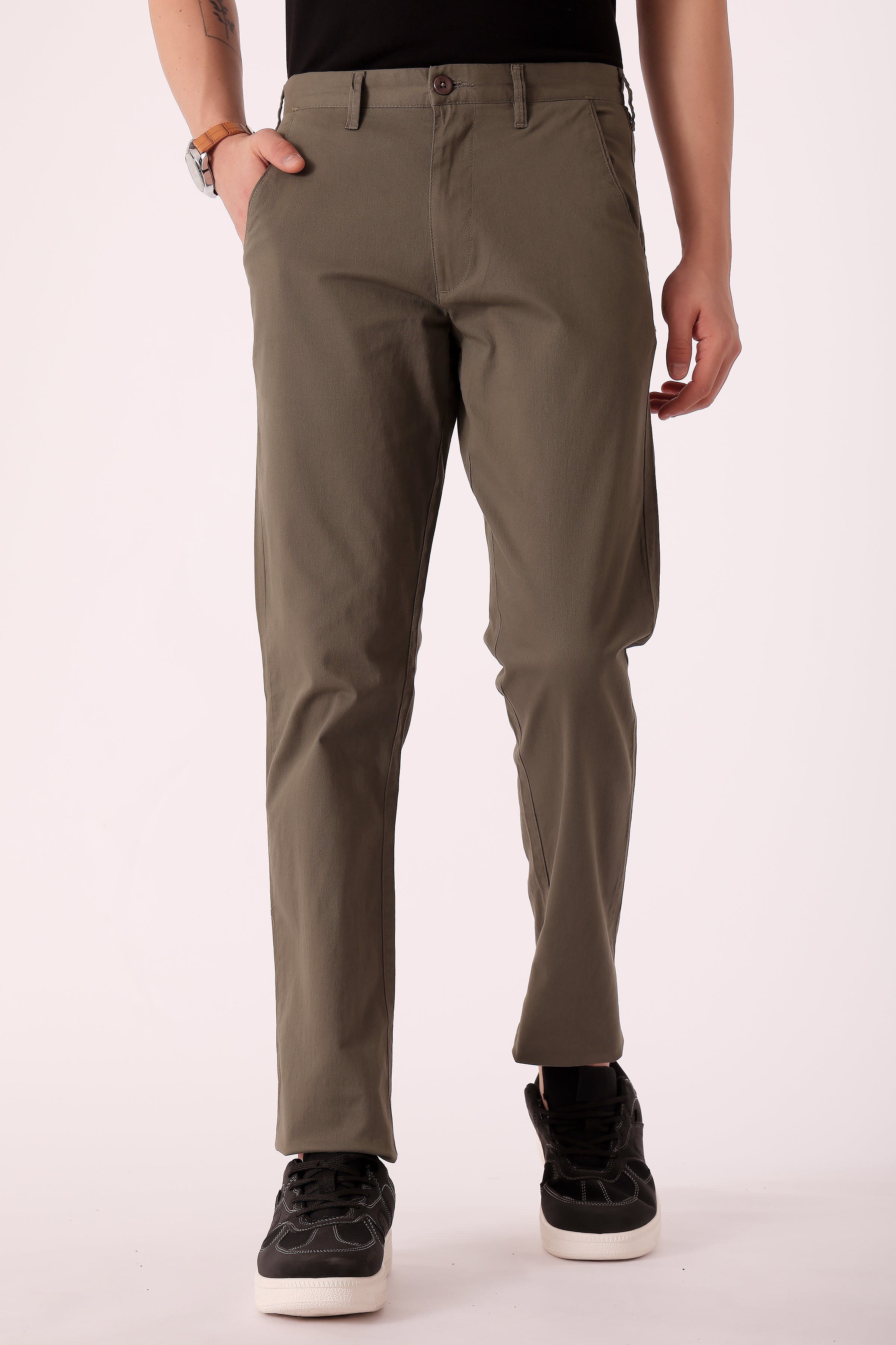 Men's Cotton stretch Slim Fit Chinos - Olive
