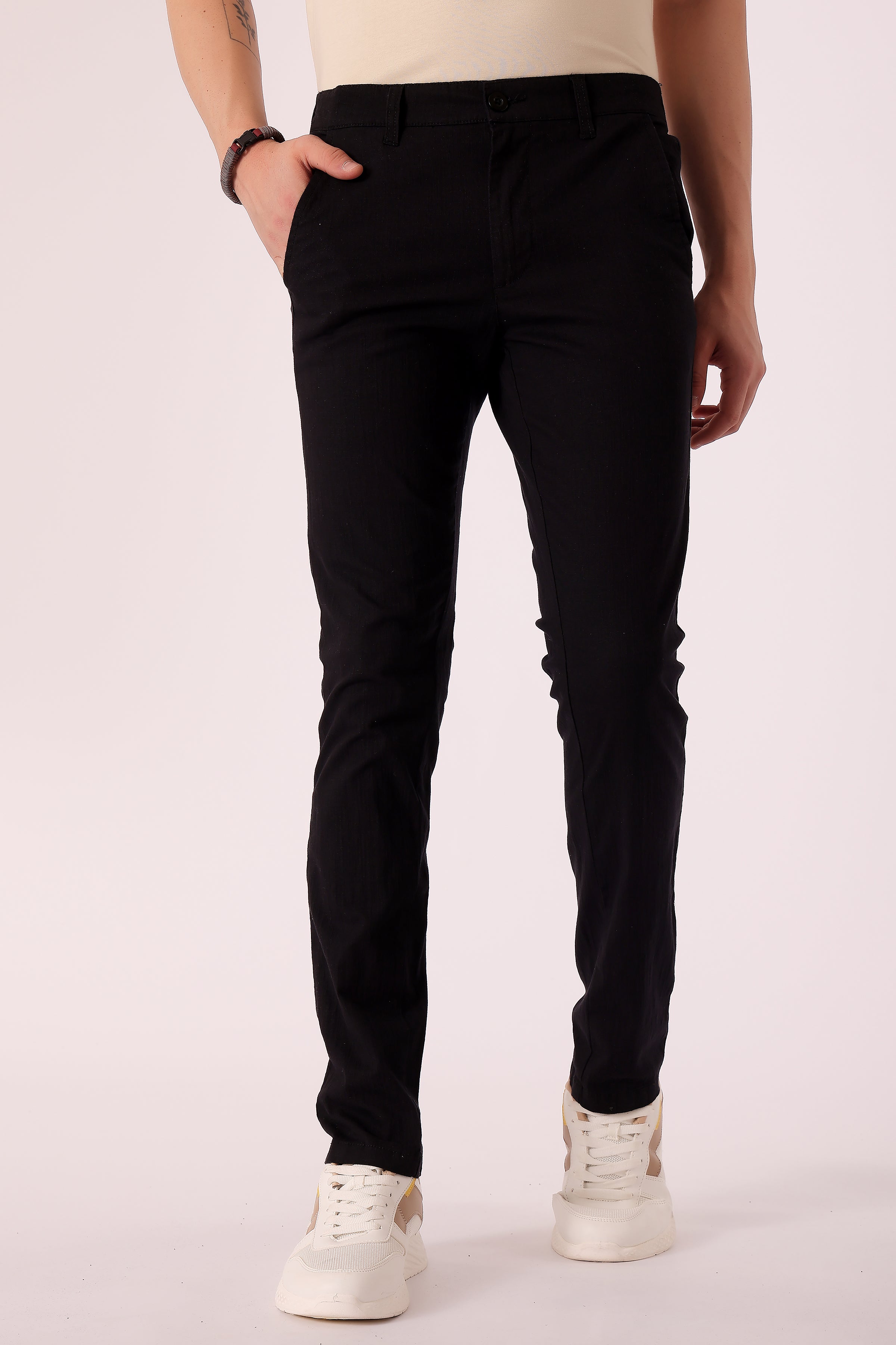 Men's Cotton stretch Slim Fit Chinos - Black