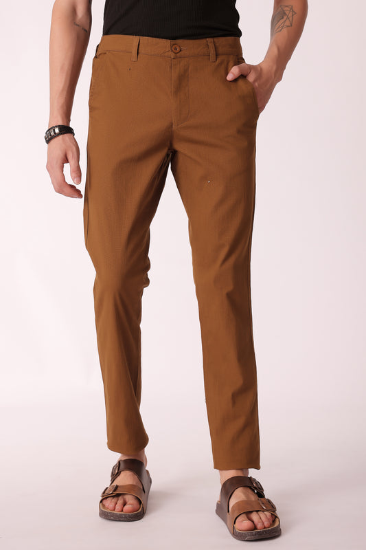 Men's Cotton stretch Slim Fit Chinos - Brown