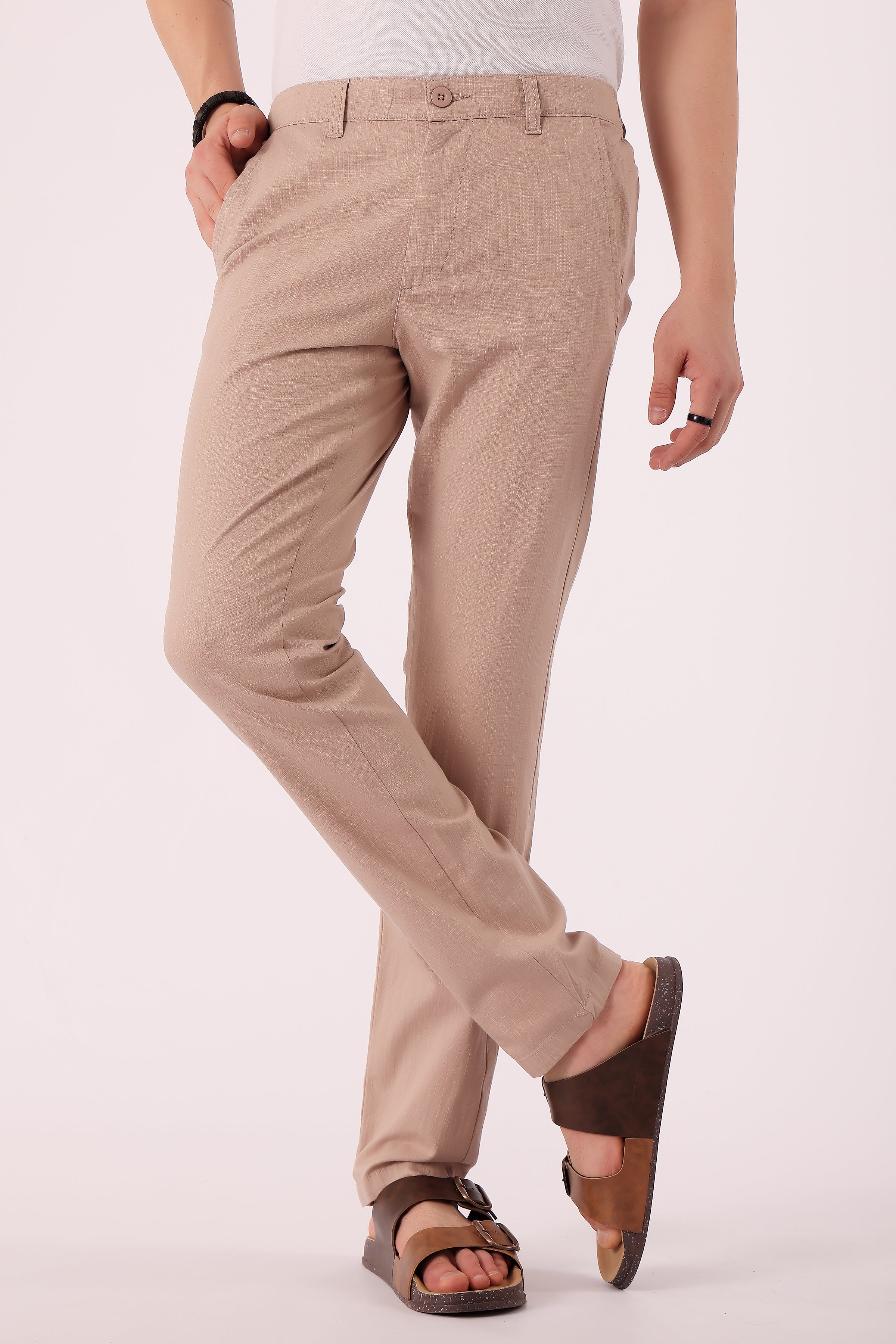 Men's Cotton stretch Slim Fit Chinos - Khaki