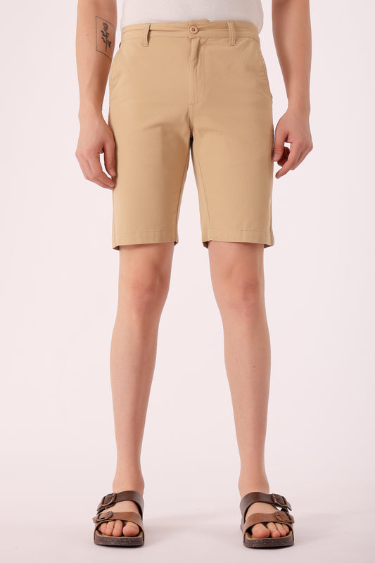 Men's Cotton stretch Shorts - Beige