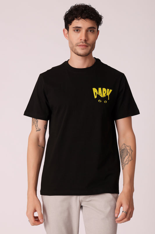 Men's Regualr fit Cotton Graphic Tshirts - Black