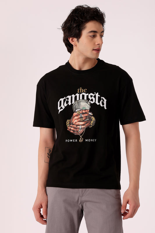Men's Oversized Cotton Graphic Tshirts - Black