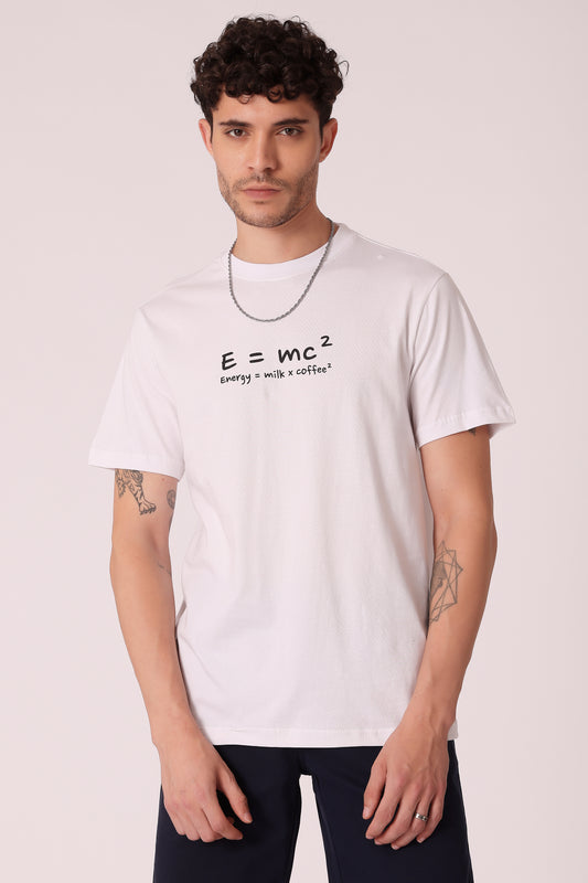 Men's Regualr fit Cotton Graphic Tshirts - White