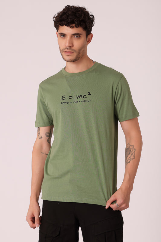 Men's Regualr fit Cotton Graphic Tshirts - Sage Green