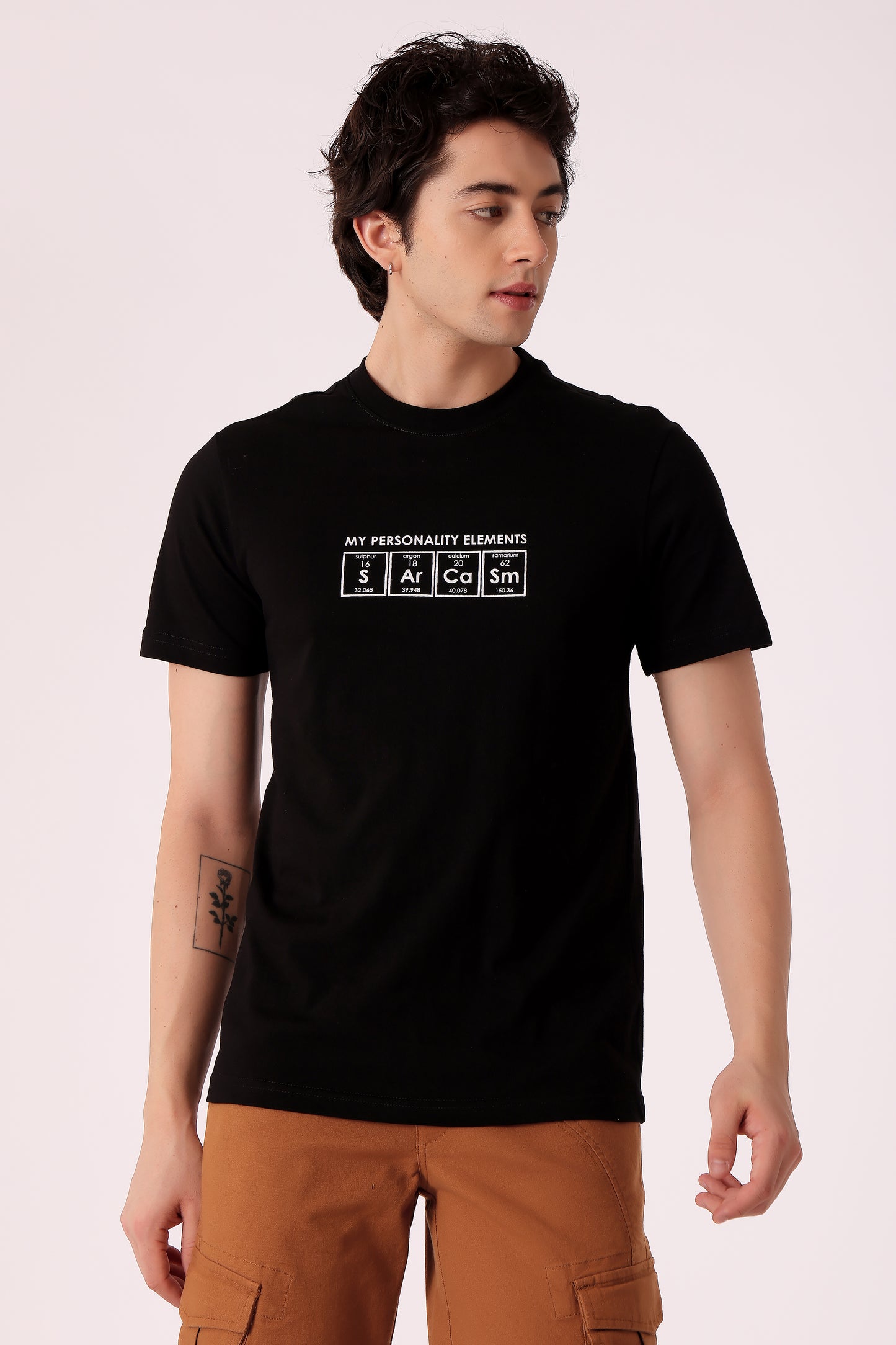 Men's Regualr fit Cotton Graphic Tshirts - Black