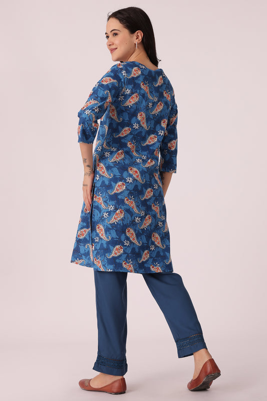 ETHNIC REGULAR FIT FLORAL PRINTS 2PCS SET - extra image 2