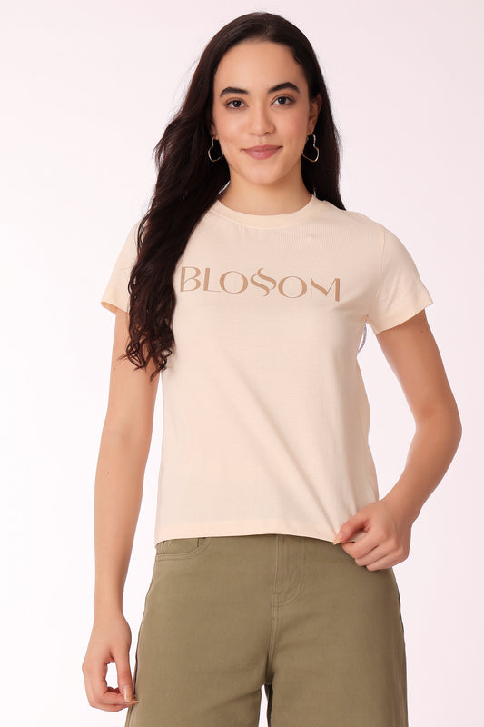 western regular fit casual print t-shirts - Beige