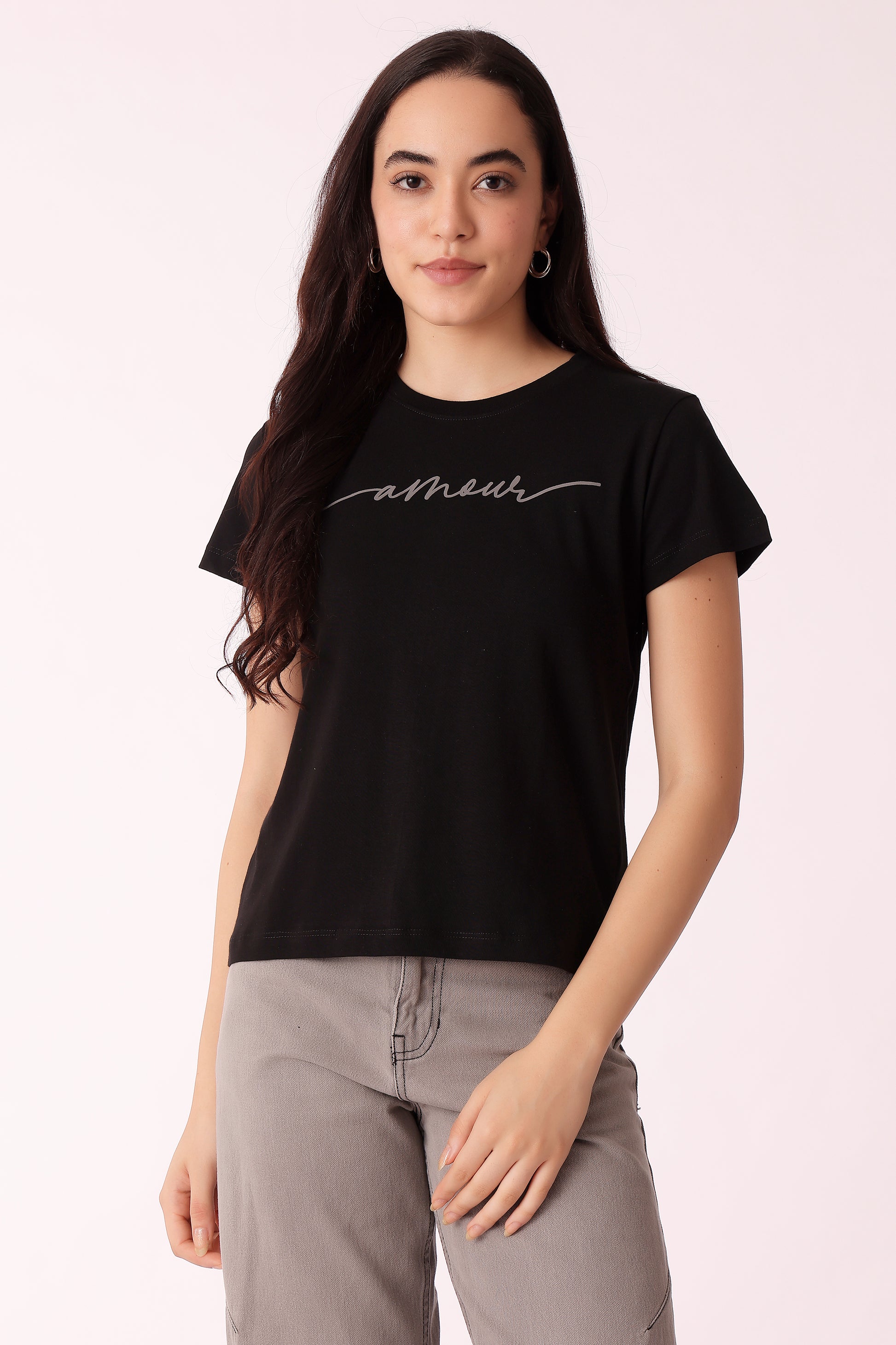 western regular fit casual print t-shirts - Black