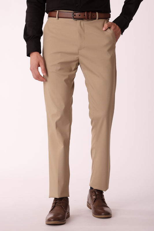 Men's Slim Fit Formal Pants - Beige