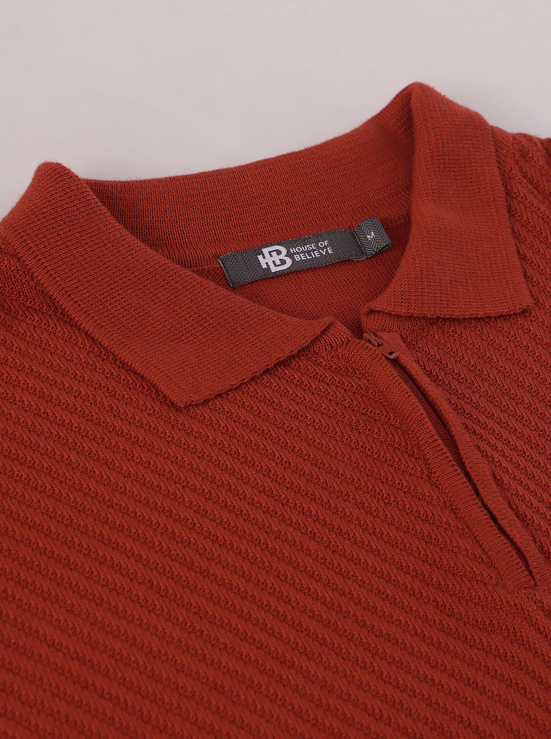 Men's Flat Knit Polo Tshirt - extra image 3