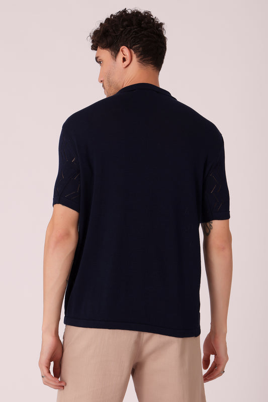Men's Flat Knit Polo Tshirt - extra image 3
