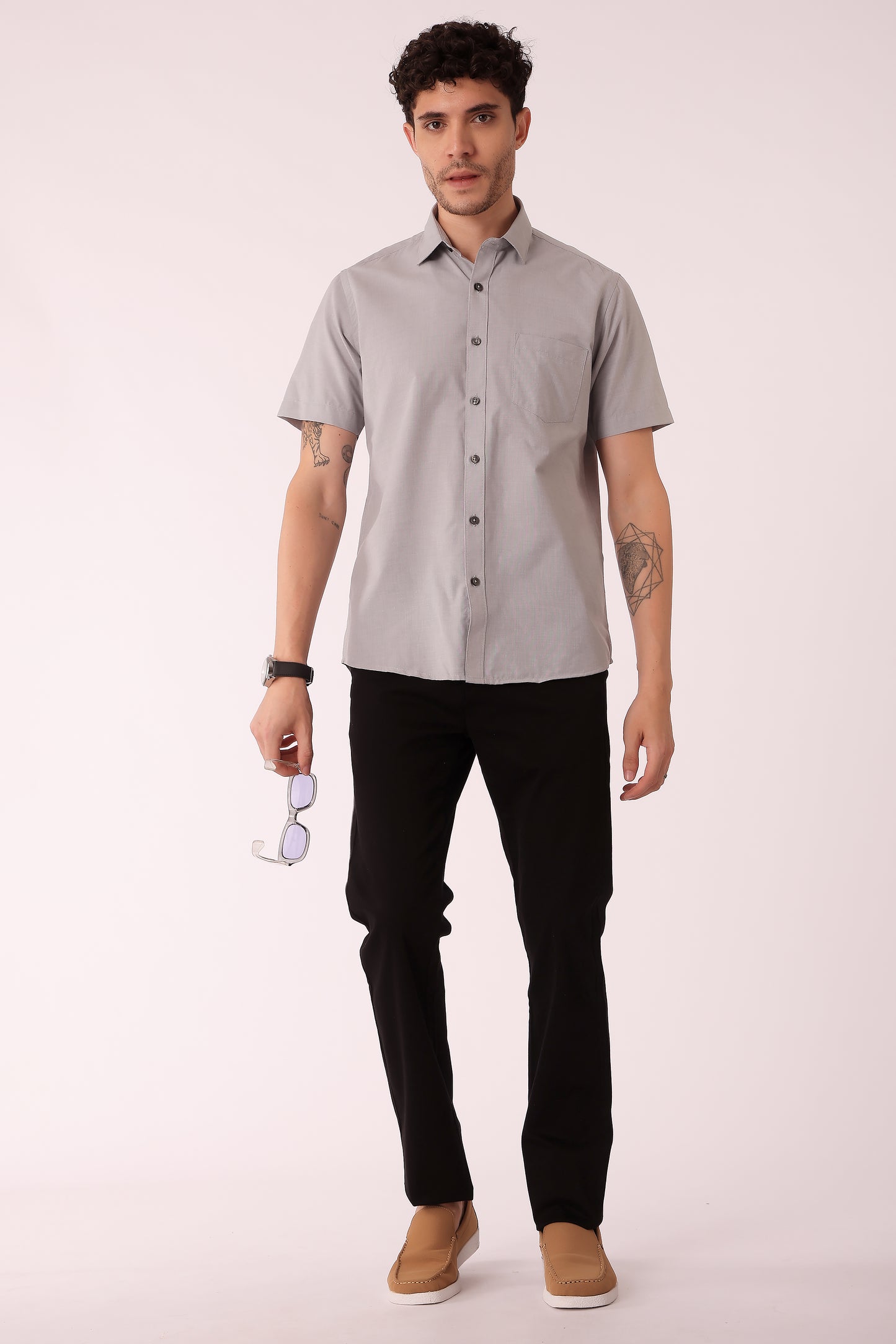 Men's Cotton Blend fila fill Shirt Half Sleeves - extra image 3