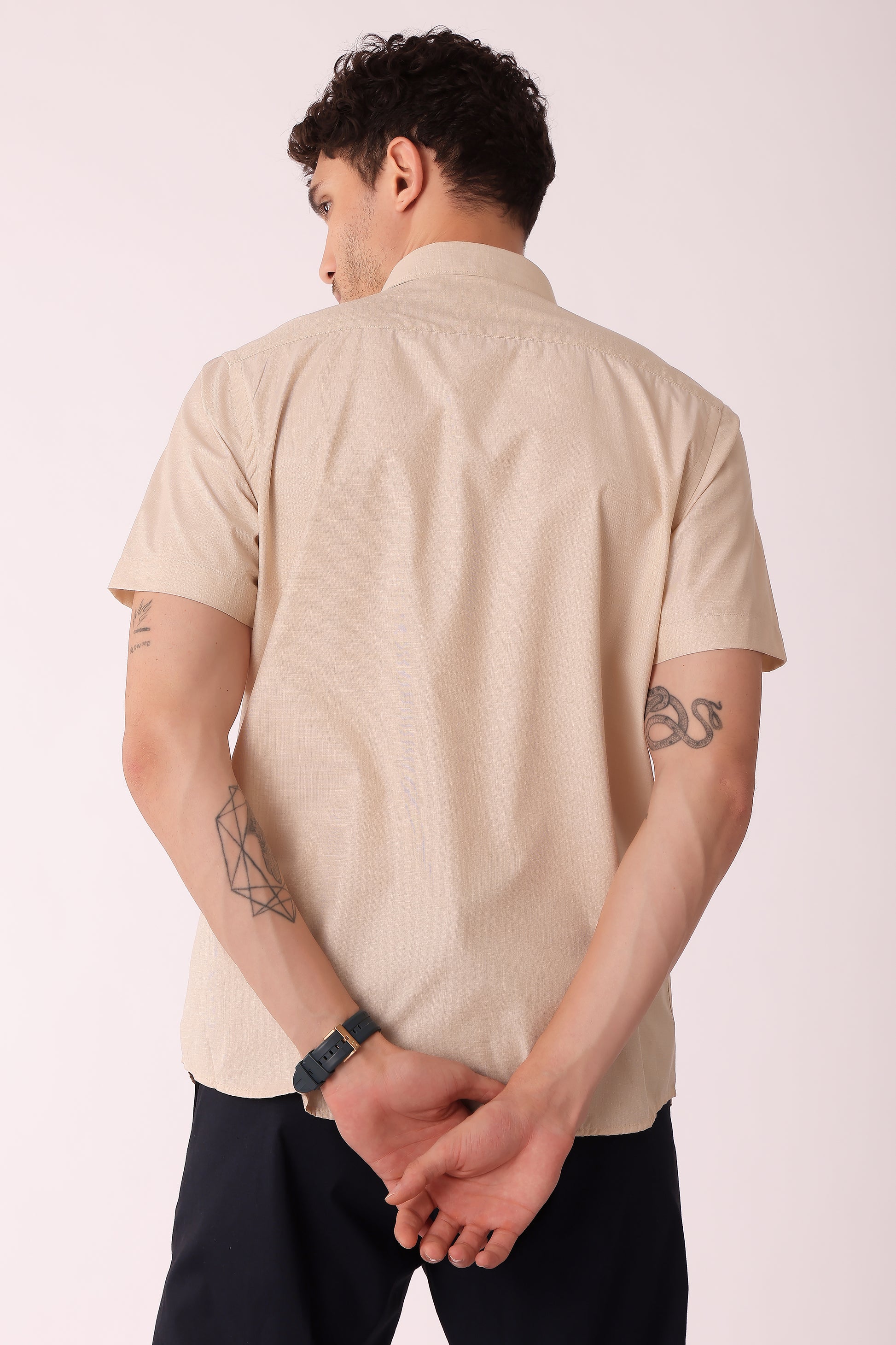 Men's Cotton Blend fila fill Shirt Half Sleeves - extra image 3