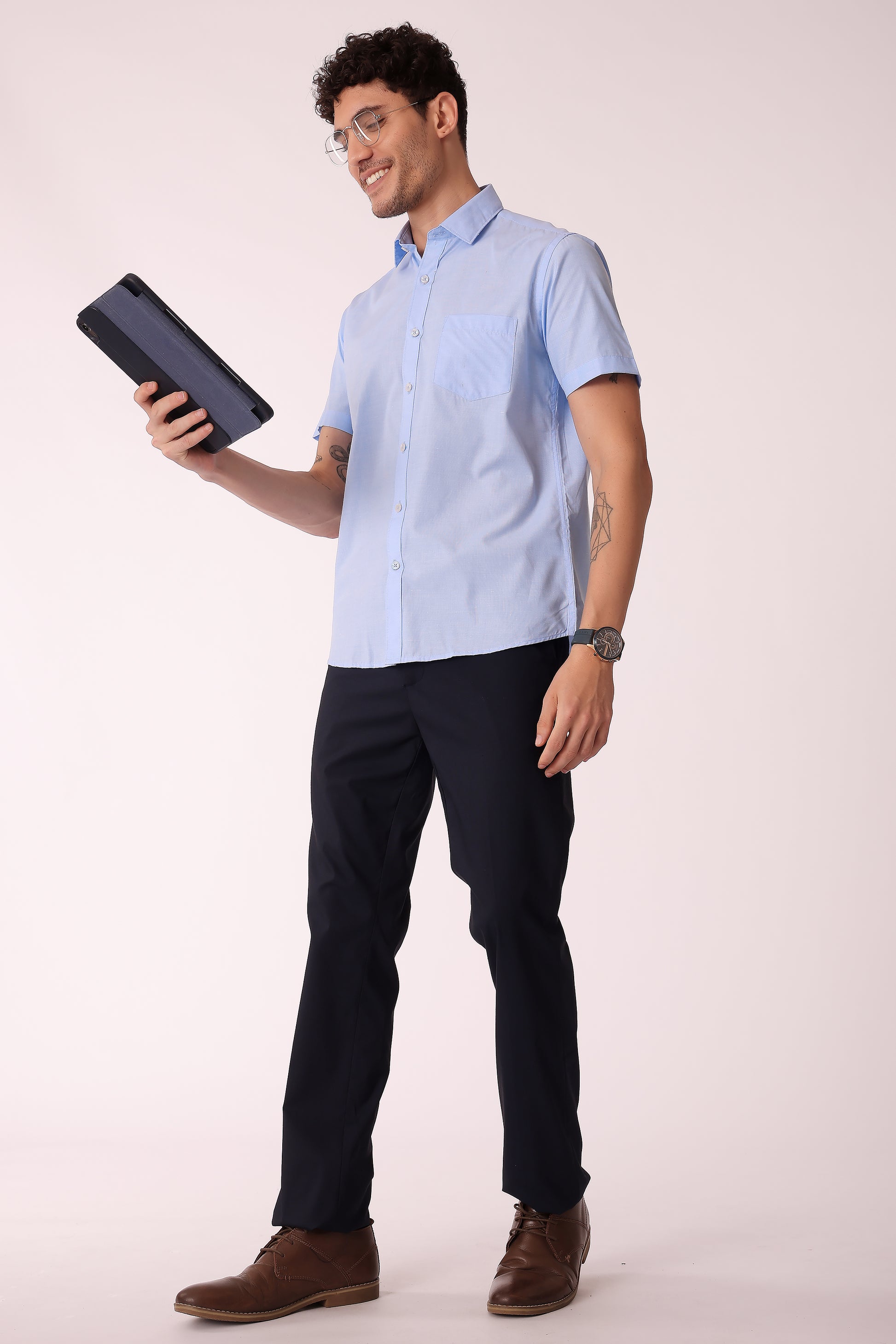 Men's Cotton Blend fila fill Shirt Half Sleeves - extra image 5