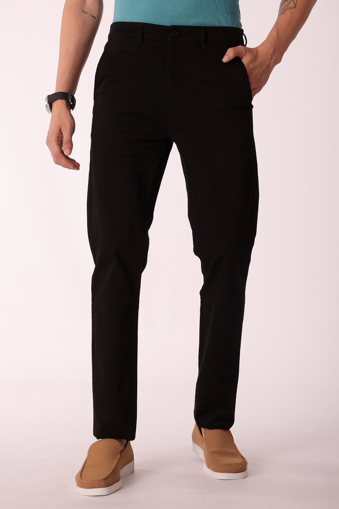 Men's Cotton stretch Slim Fit Chinos - Black