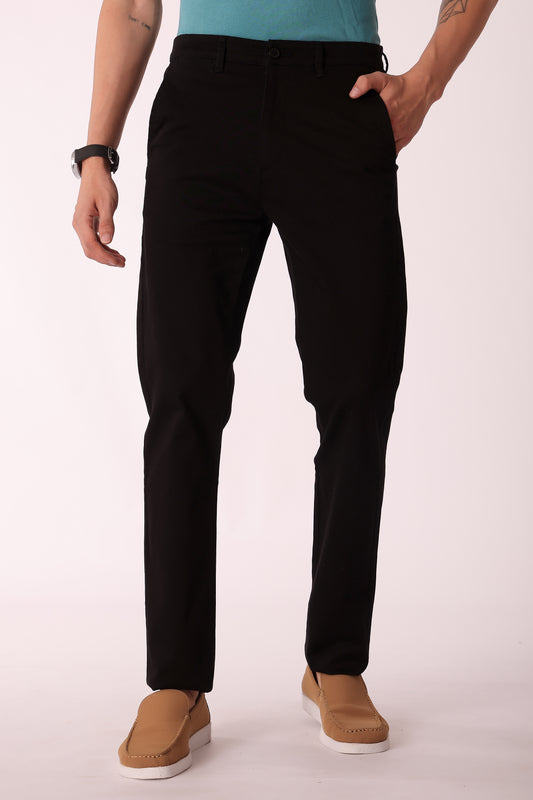 Men's Cotton stretch Slim Fit Chinos - Black