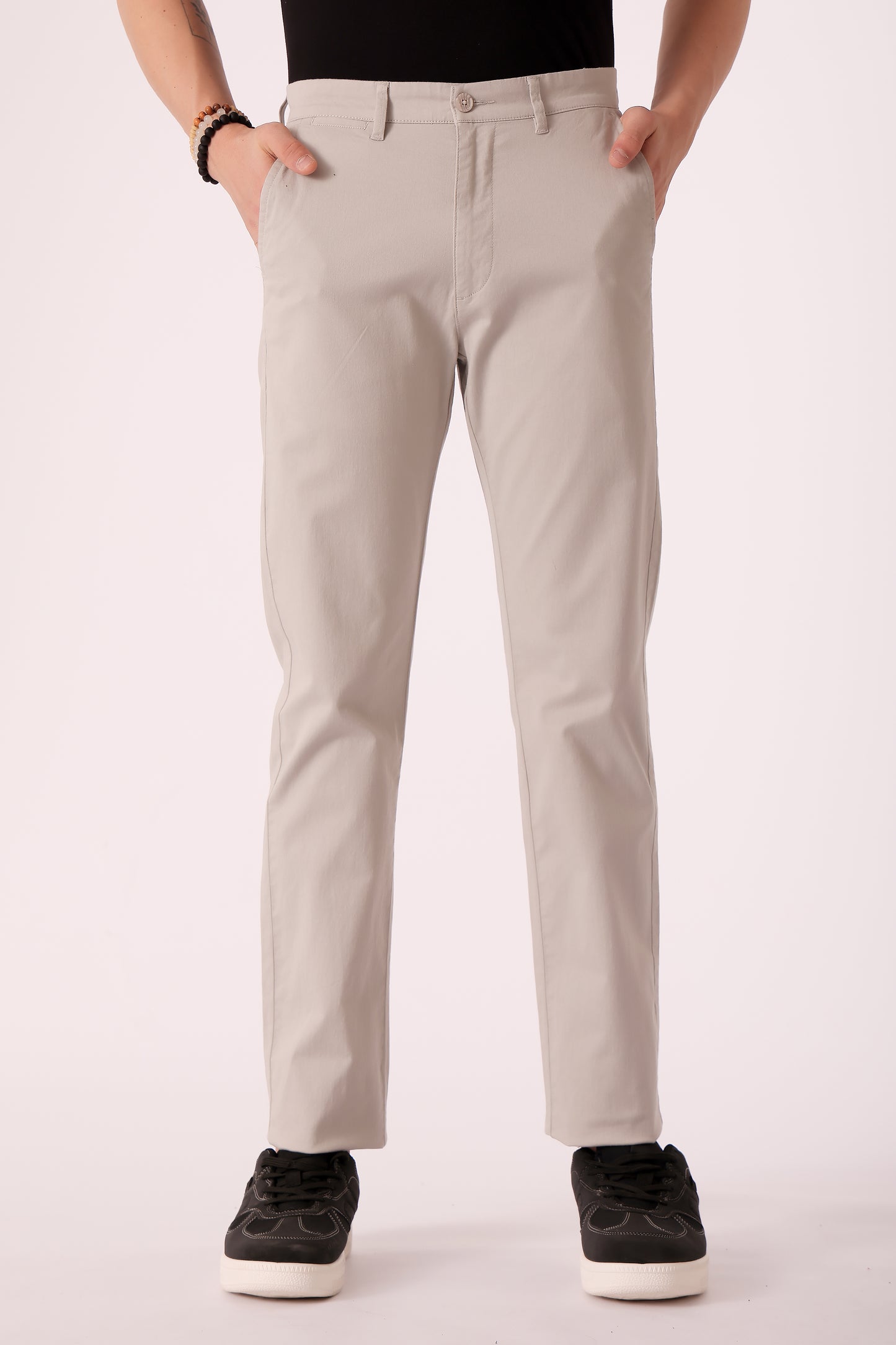 Men's Cotton stretch Slim Fit Chinos - Lt. Grey