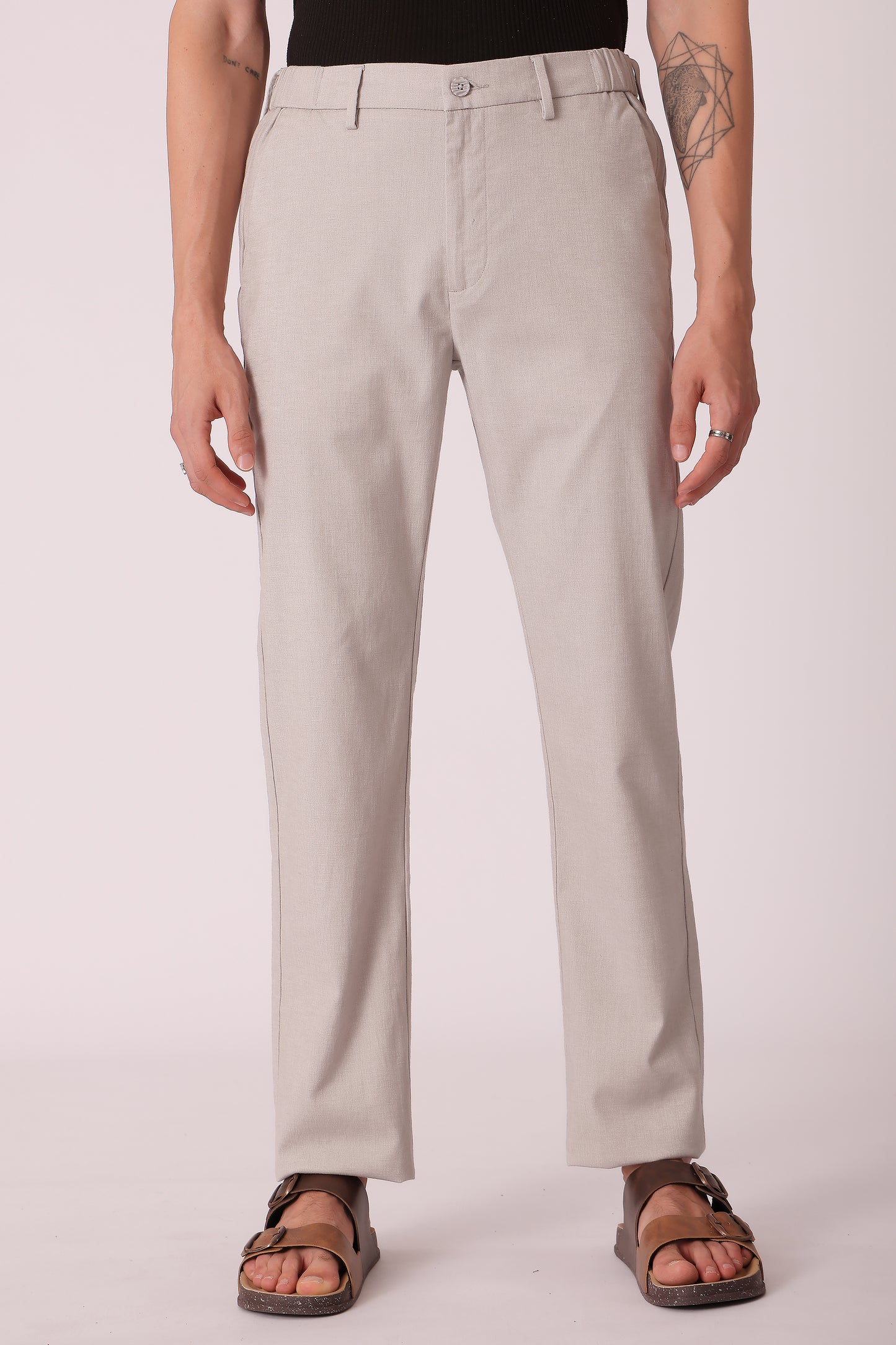 Men's Cotton stretch Slim Fit Chinos - Lt. Grey