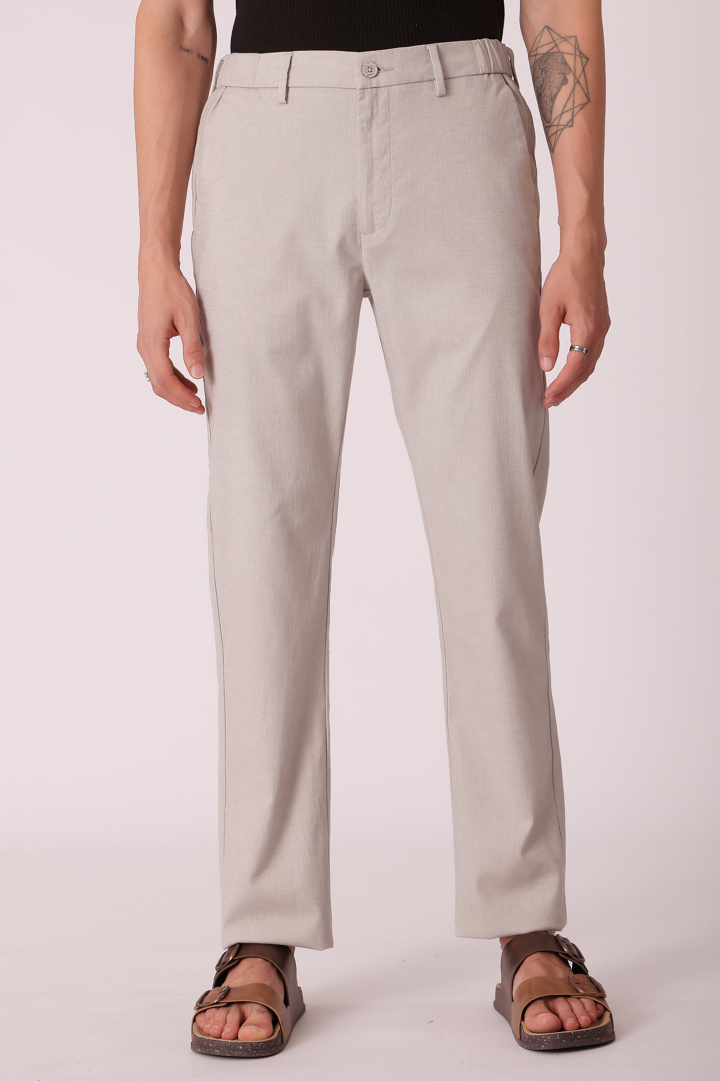 Men's Cotton stretch Slim Fit Chinos - Lt. Grey