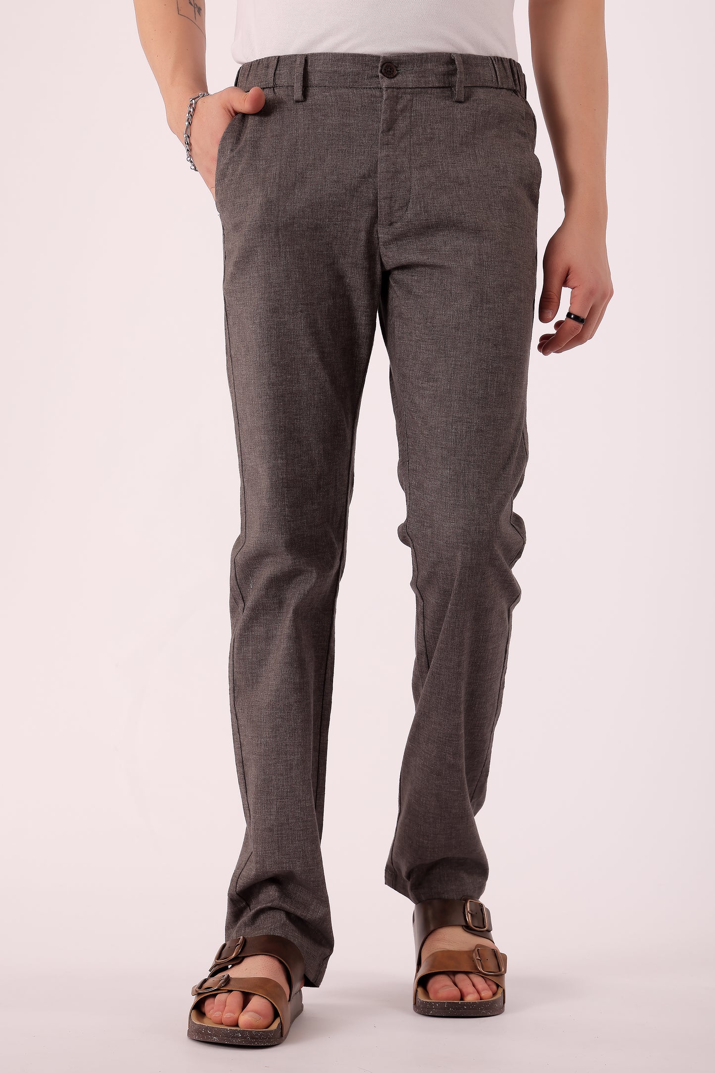 Men's Cotton stretch Slim Fit Chinos - D. Grey