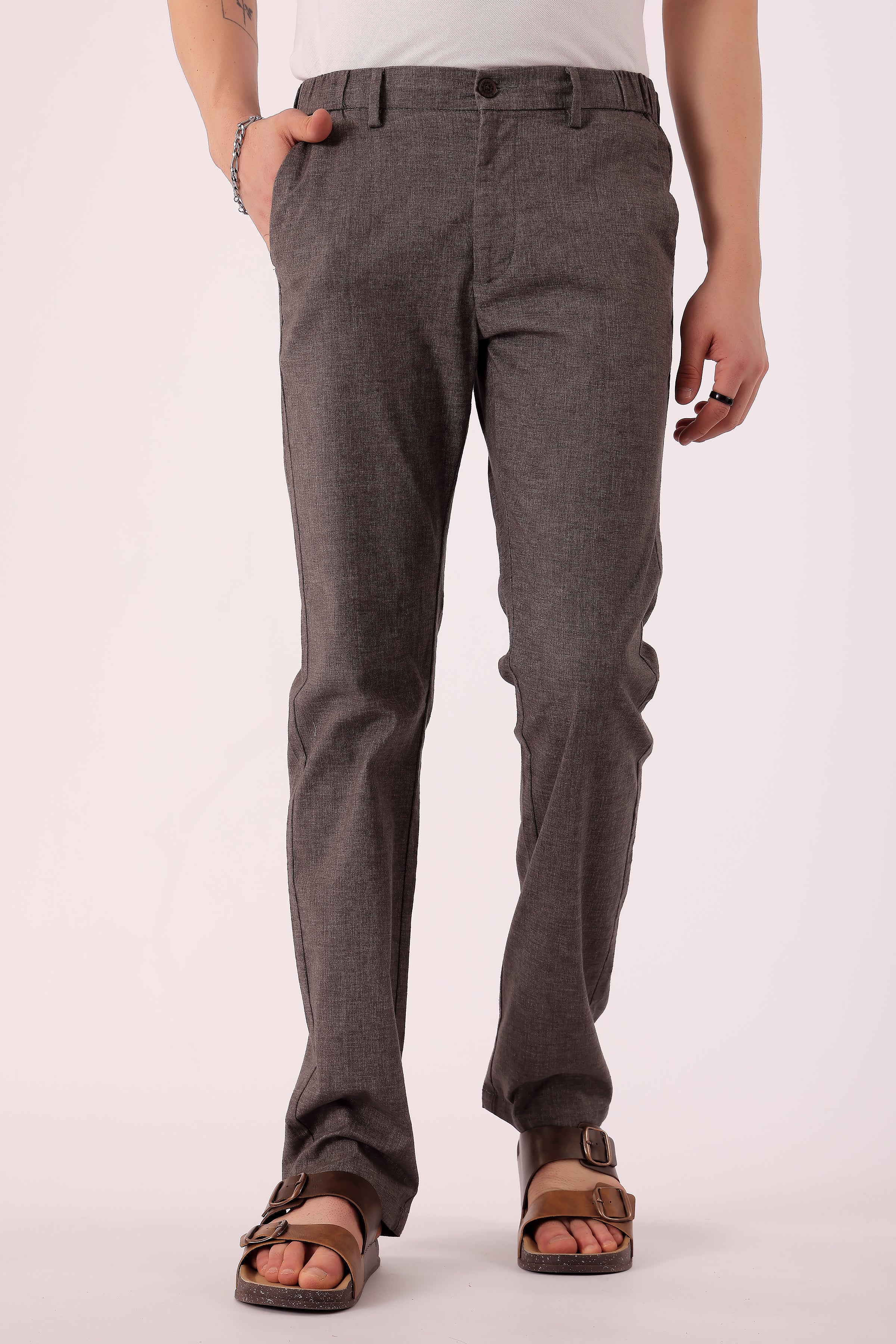 Men's Cotton stretch Slim Fit Chinos - D. Grey