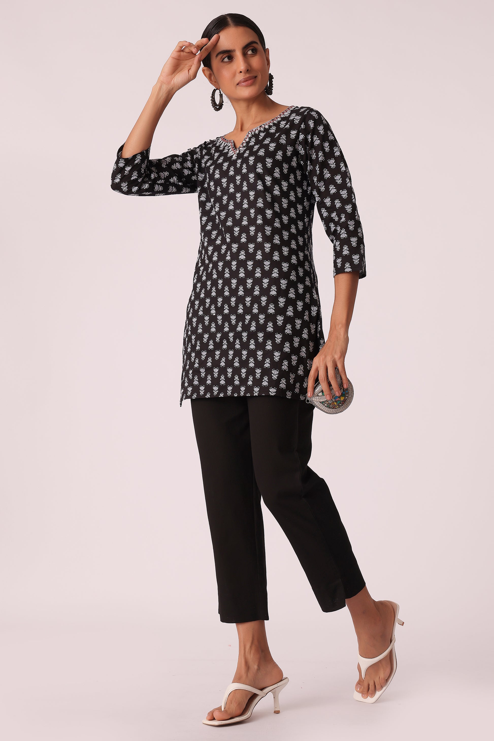 ETHNIC REGULAR FIT SOLID PANTS - extra image 3