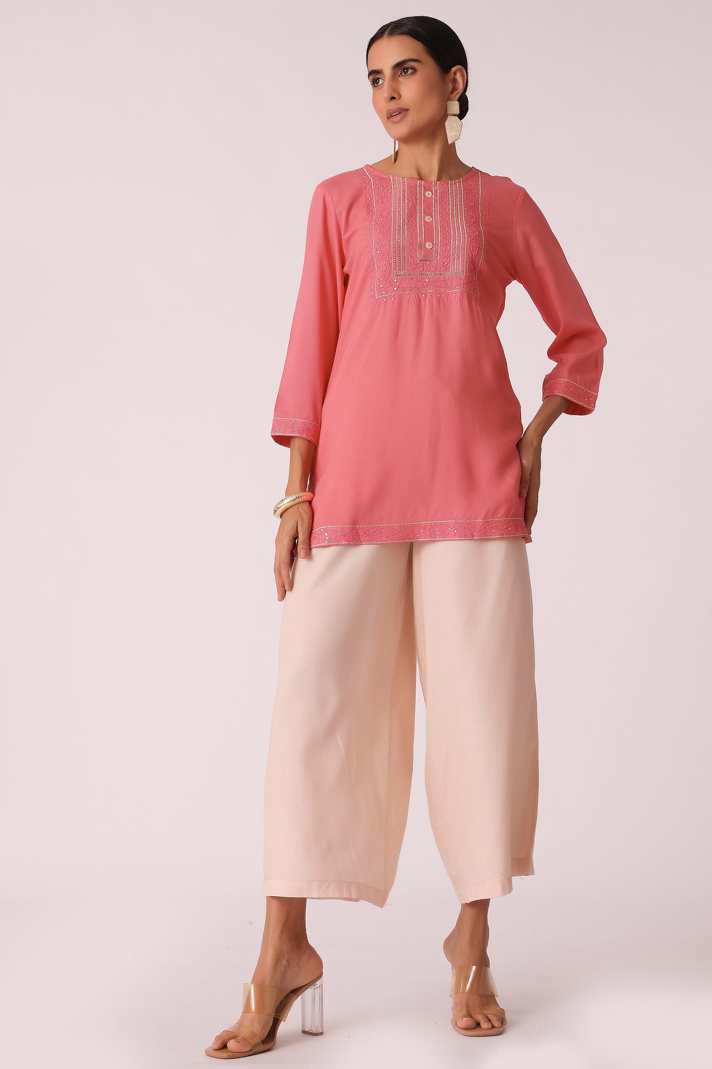 ETHNIC REGULAR FIT SOLID PLAZZO - extra image 3