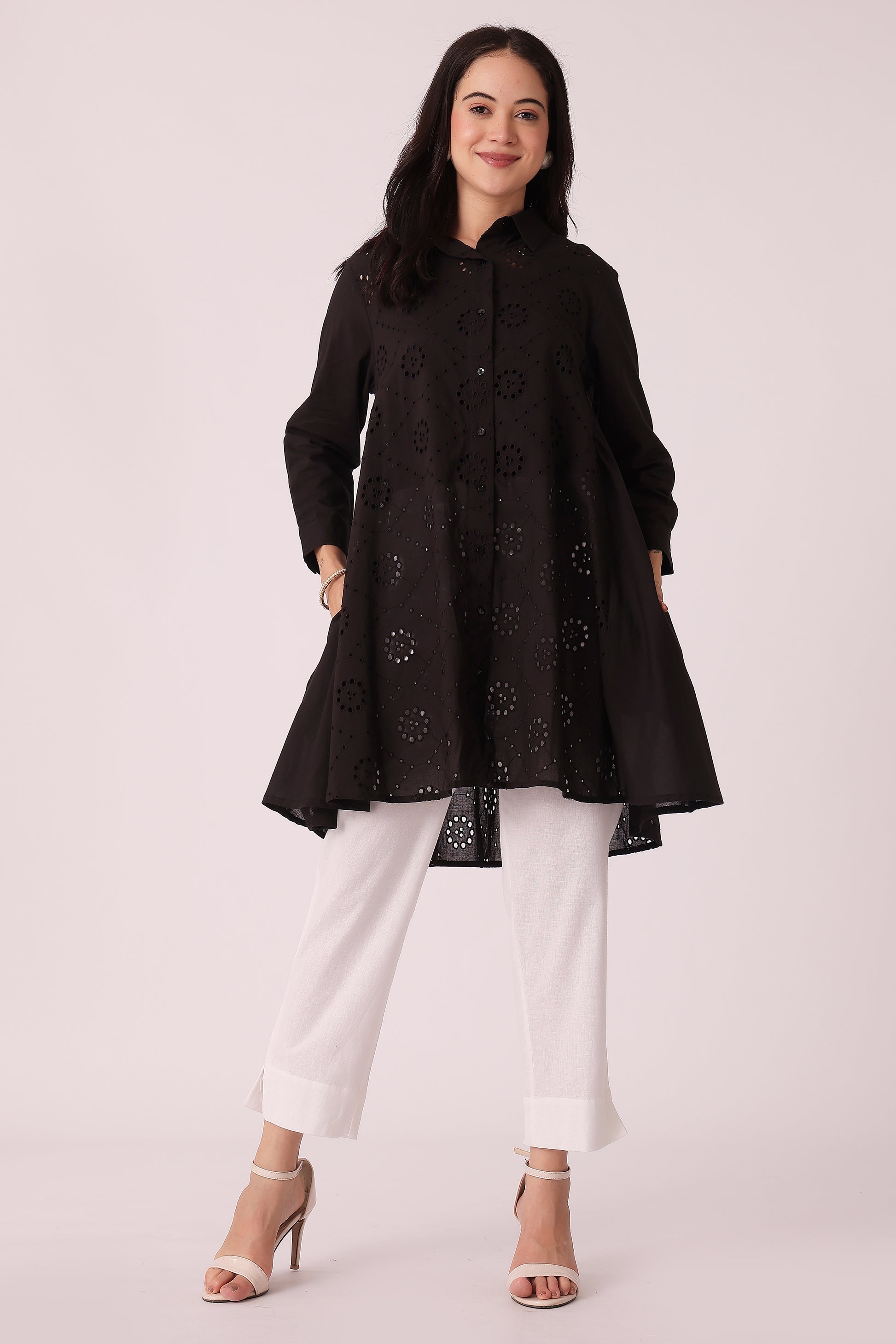 ETHNIC LOOSE FIT SCHIFFLI EMB KURTA - extra image 3