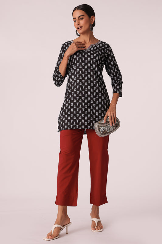 ETHNIC REGULAR FIT SOLID PANTS - extra image 2