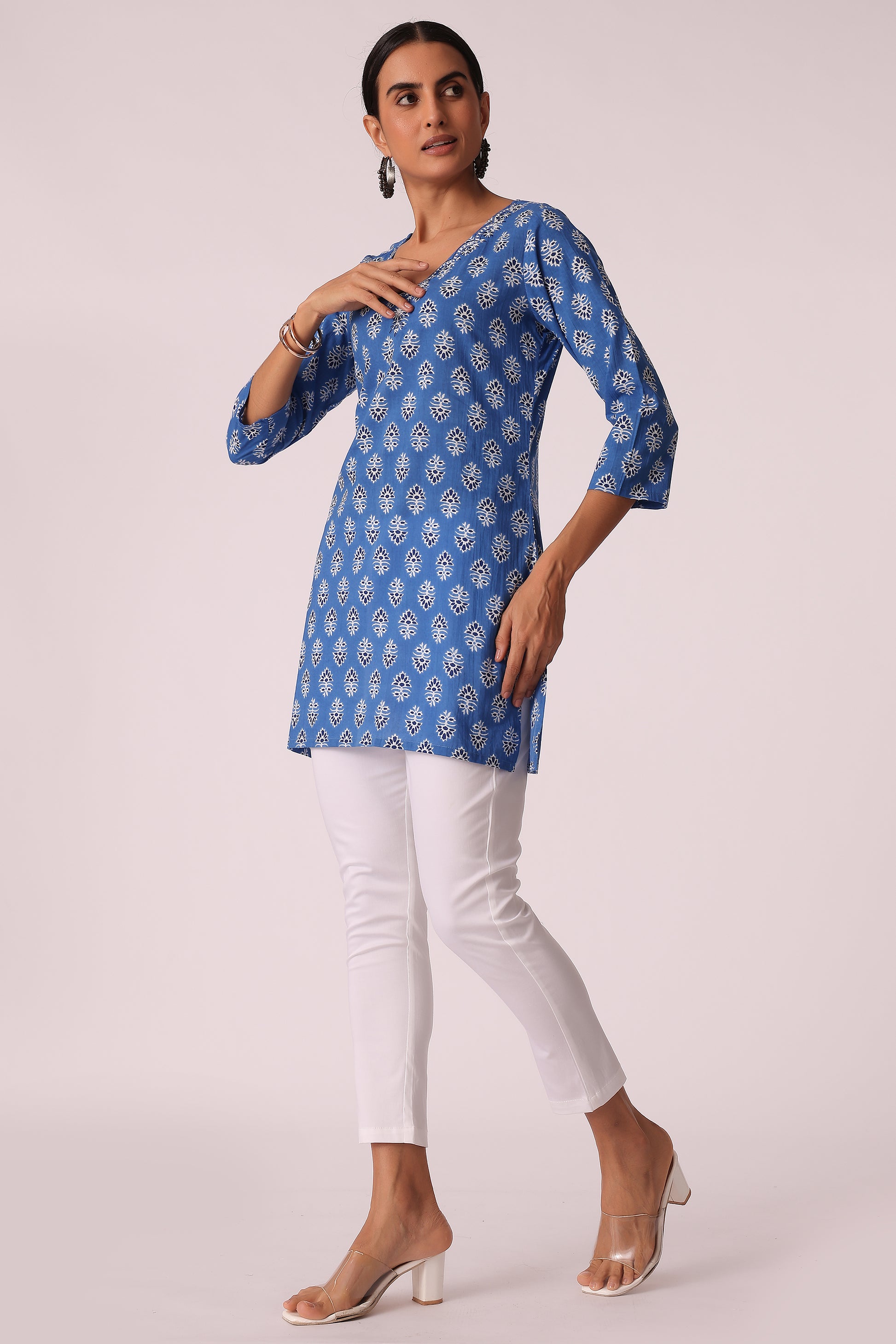ETHNIC SLIM TAPERED FIT SOLID PANTS - extra image 3