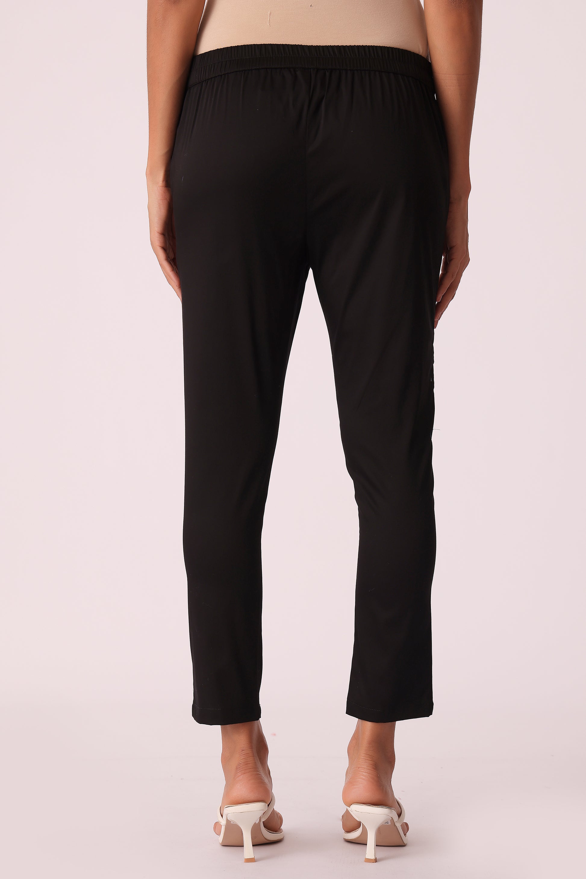 ETHNIC SLIM TAPERED FIT SOLID PANTS - extra image 2