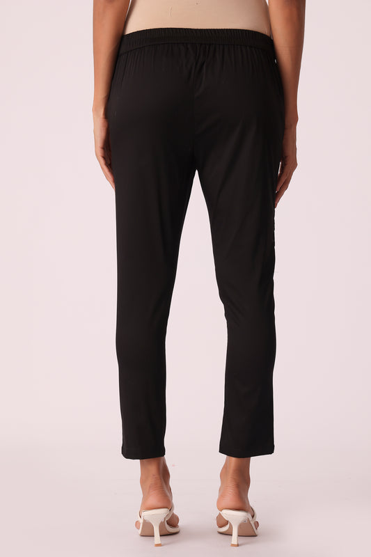 ETHNIC SLIM TAPERED FIT SOLID PANTS - extra image 2