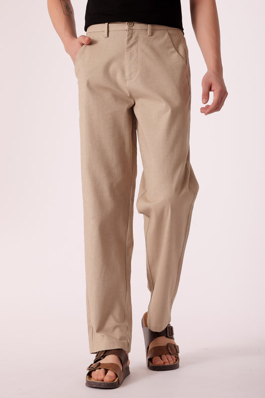 Men's Cotton stretch Straight Fit Chinos - Khaki