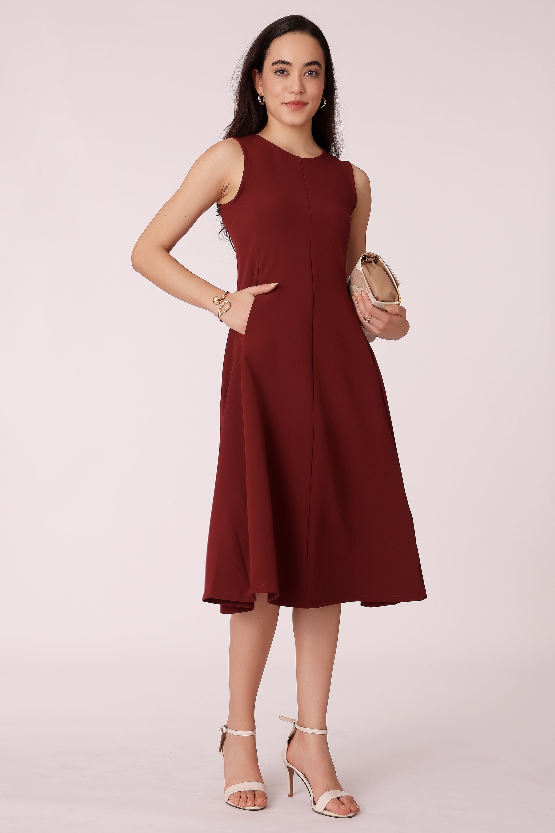 western fit & flare casual solid color dresses - extra image 3