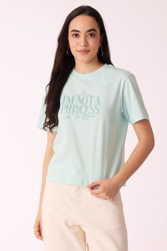 western regular fit casual printed t-shirts - Aqua