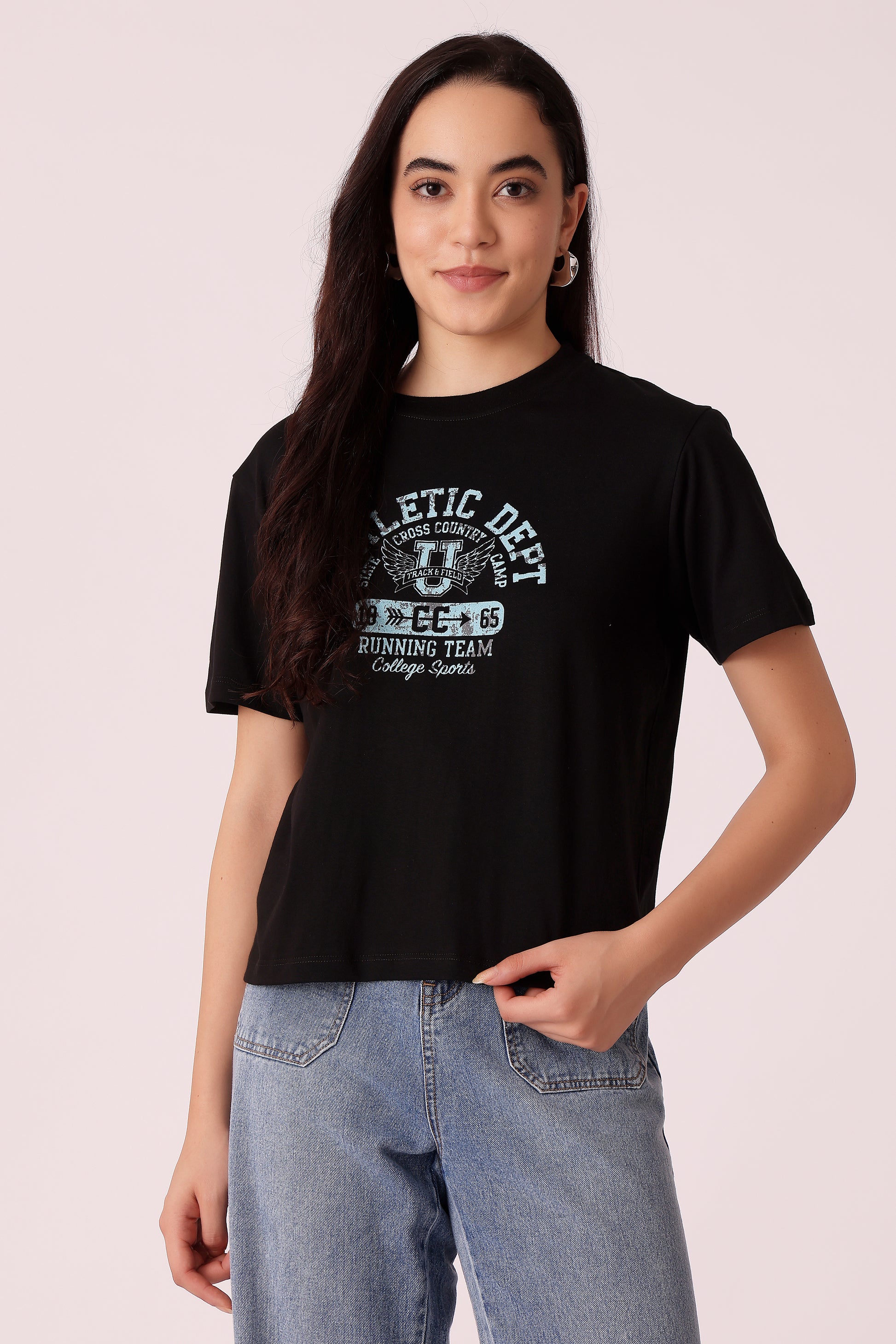 western regular fit casual printed t-shirts - Black