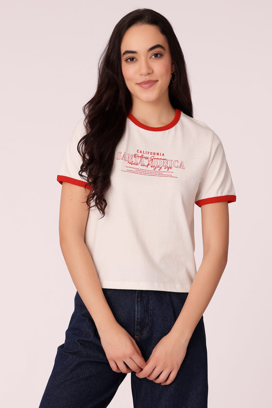 western regular fit casual printed t-shirts - White