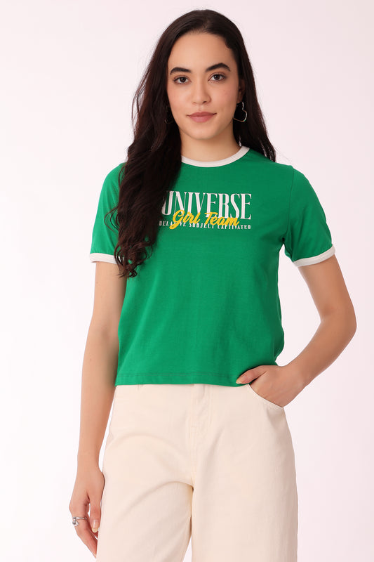 western regular fit casual printed t-shirts - Green