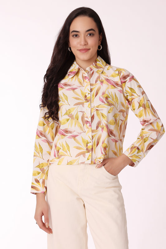 western regular fit casual floral prints shirts - Green