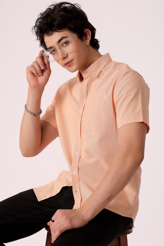 Men's Solid Oxford Shirt Half Sleeve - extra image 2