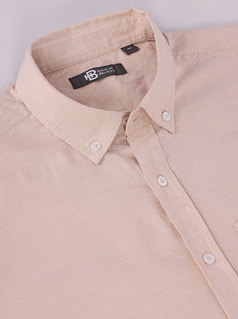 Men's Solid Oxford Shirt Half Sleeve - extra image 2