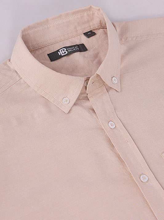 Men's Solid Oxford Shirt Half Sleeve - extra image 2