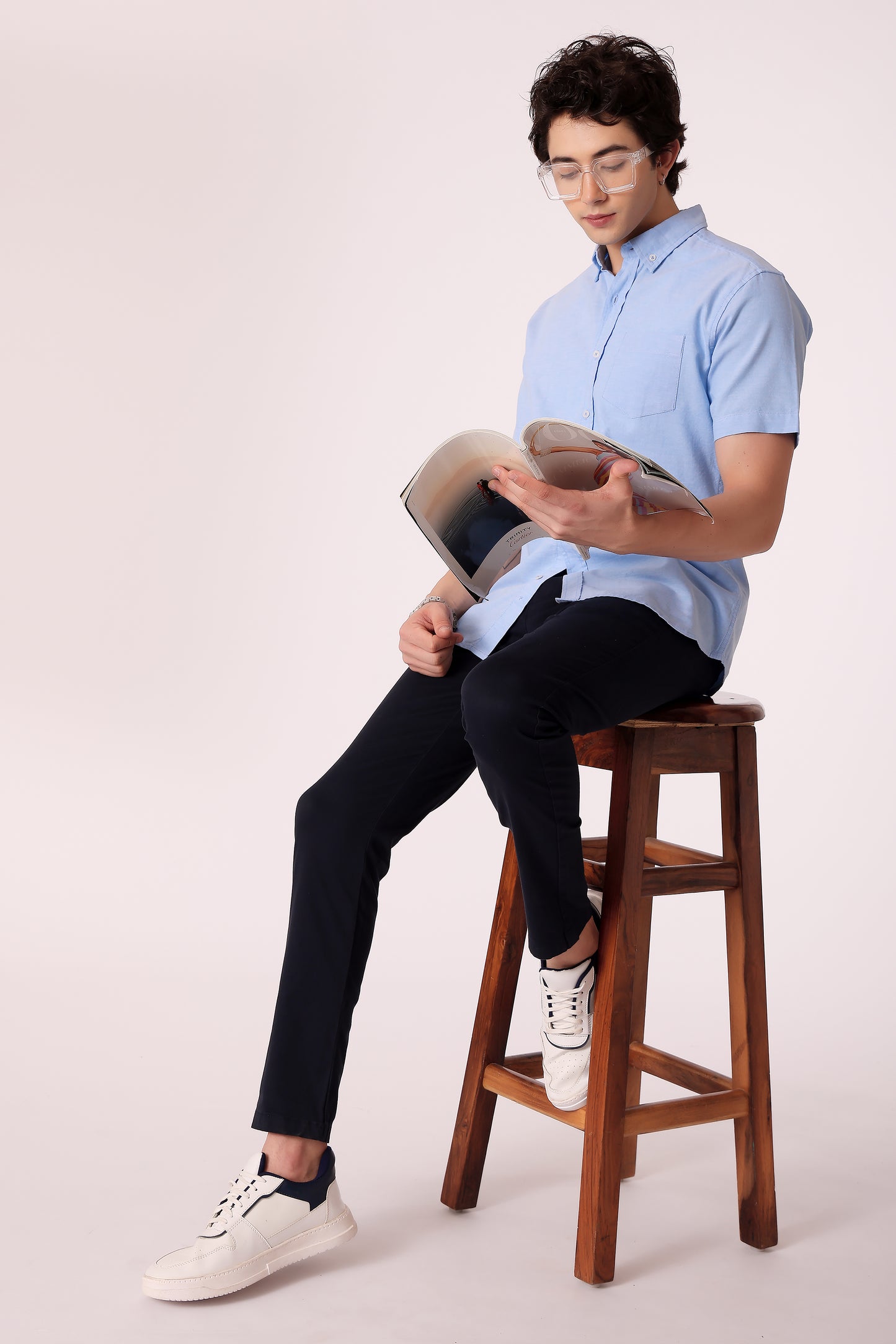 Men's Solid Oxford Shirt Half Sleeve - extra image 2