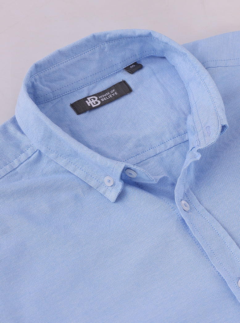Men's Solid Oxford Shirt Half Sleeve - extra image 5