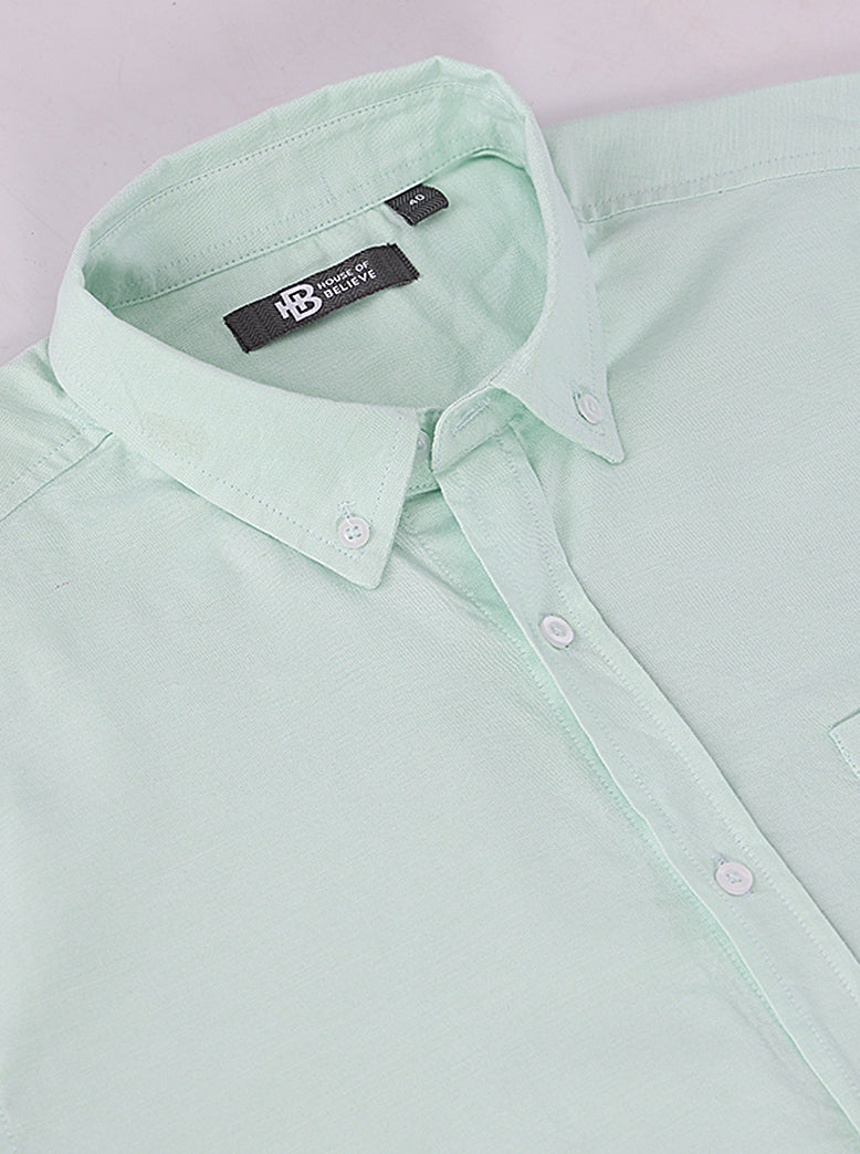 Men's Solid Oxford Shirt Half Sleeve - extra image 5