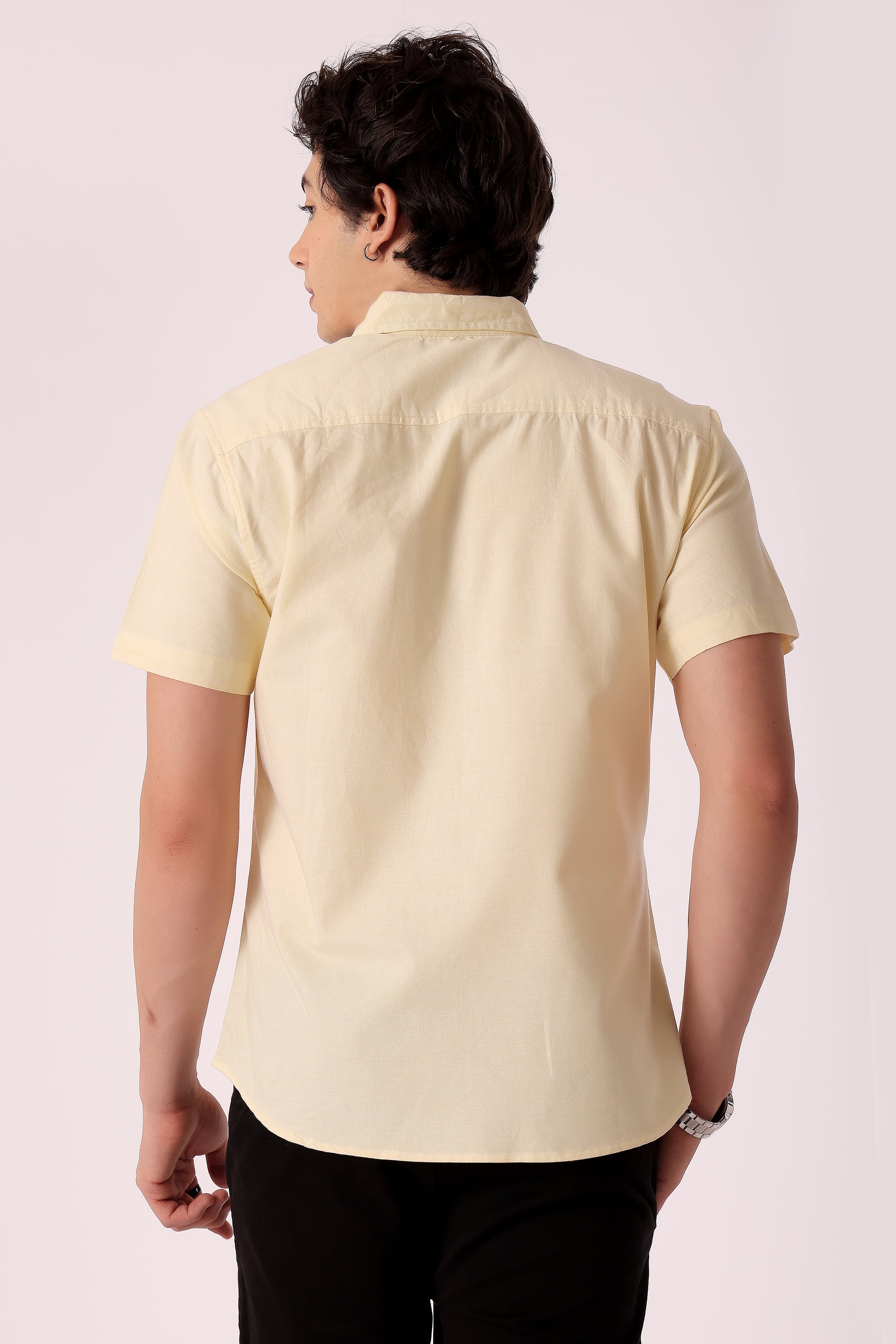 Men's Solid Oxford Shirt Half Sleeve - extra image 3